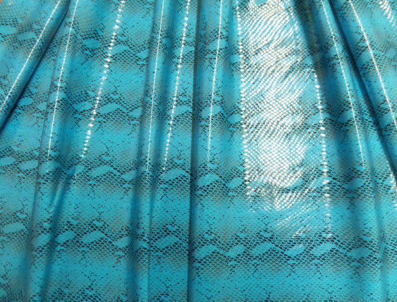 8.Turquoise Metallic Snake Skin Print